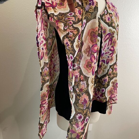 JM Collection Womens Plus 1X Top Poncho Overlay with Attached Tank Top Blouse - Picture 10 of 14